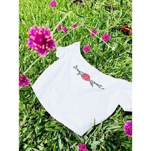 SHEIN Rose Print Off-the-Shoulder Bardot Top 🥀